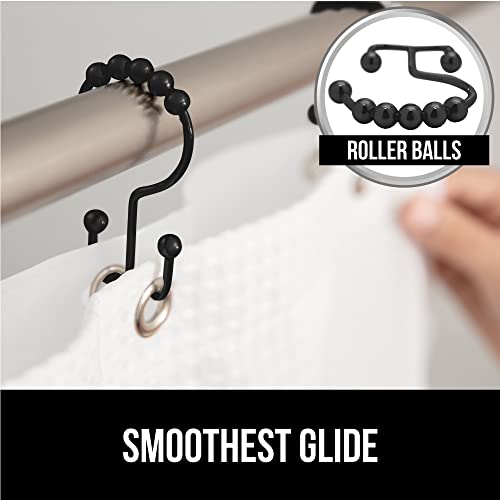 Gorilla Grip Shower Curtain Hooks, Stainless Steel Rust Resistant Easy Install Rings Set of 12