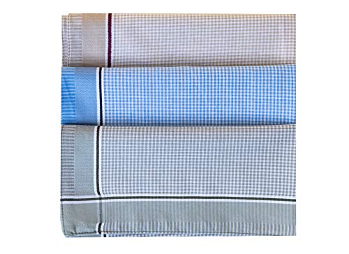 LuluVin Mens Classic Cotton Handkerchiefs Soft and Large 12 Pack (Pattern #4)