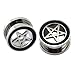 Pentgram Star Ear Plug Tunnels Piercing 316L Stainless Steel Expander for Ear Body Piercing (Gauge=0g(8mm))