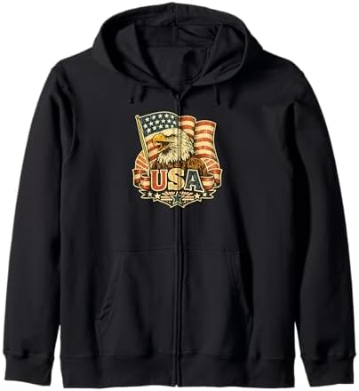 Amazon.com: USA Flag American Flag Zip Hoodie : Clothing, Shoes