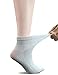Yomandamor Women's 5 Pairs Non-Binding Cotton Ankle Diabetic/Dress Socks with Seamless Toe and Cushion Sole