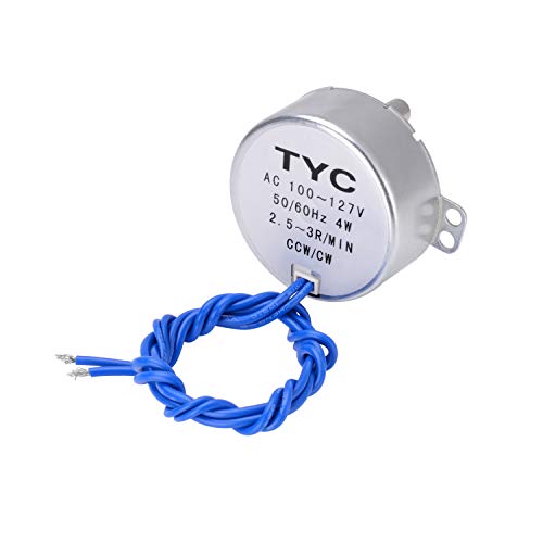 Synchronous Synchron Motor Electric Synchron Motor Turntable Motor Cup Turner Motor 110V 100-127VAC 50/60 Hz 4W 2.5-3RPM/MIN CCW/CW Direction for Hand-Made, School Project, Model or Guide Motor (4PCS)