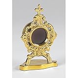 Personal Reliquary with Round Case 3 1/2 Inch Brass Relic Container