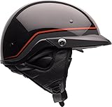 Bell Pit Boss Open-Face Motorcycle Helmet (Pinstripe Orange/Black, Large)