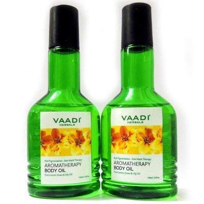 VAADI HERBALS Aromatherapy Body Lemongrass Oil and Lily Oil 50 ml (Pack of 2)