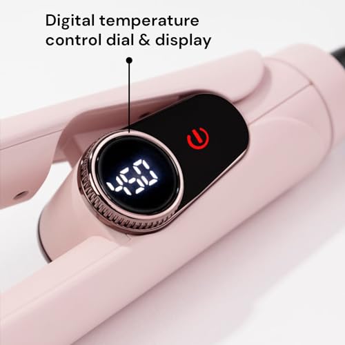 L'ANGE HAIR Le Titane Titanium Flat Iron | Hair Straightener with Curved Edges for Versatile Styling | Dual Voltage Flat Iron with Infrared Heat & Adjustable Temperature | 1.25