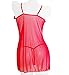 Eternatastic Women Mesh Cupless Babydoll Sleepwear Lingerie Set Thong