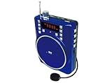 QFX CS-84 Portable PA System w/ USB/Micro-SD, FM Radio, Recording (BLUE)
