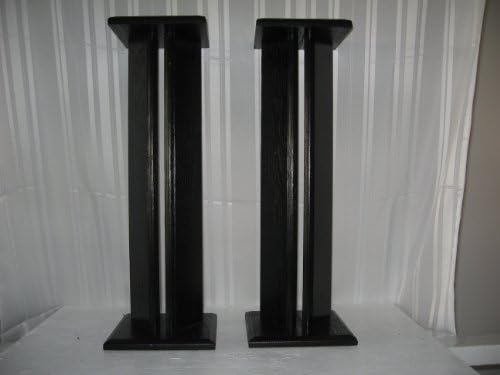 Majestic Black 25 1/2" Speaker Stands (2) "Solid Oak