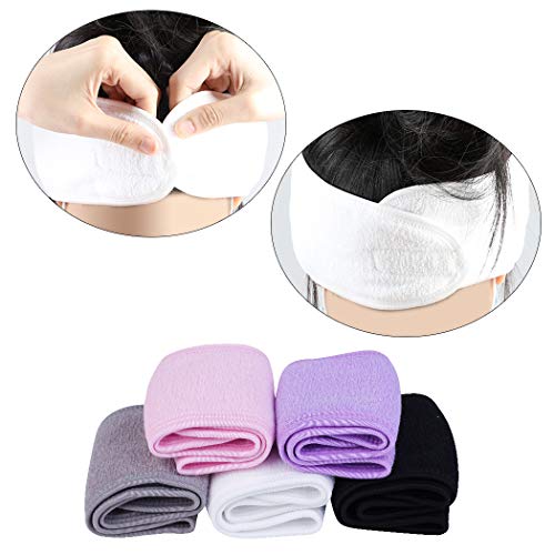Aniwon 8 Pack Spa Headband Hair Wrap Sweat Headband Head Wrap Hair Towel Wrap Non-slip Stretchable Washable Makeup Headband for Face Wash Facial Treatment Sport