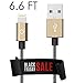 Volts USB-A to Lightning Cable Cord, MFi Certified Charger Compatible with iPhone, iPad, Rigorously Tested for Long Lifespan (Gold 6.6 Feet)