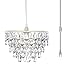 gypsy color The Original Brink House Plug-in 1 Light Crystal White Dome Chandelier H10”xW11.5”, White Metal Frame with 5 Tiers of Clear Acrylic Crystals