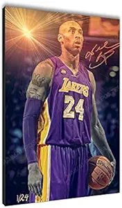 Legend Kobe Bryant Posters Wall Art Canvas Memorial Basketball Fans Artwork Wall Decor Sports Poster Home Decoration Santa RONA Xirokey (16x24 Framed,KB018)