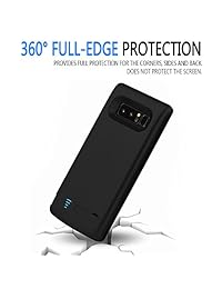 RUNSY   Funda para Samsung Galaxy Note 8, 6500 mAh, batería recargable extendida, cargador de batería externo, batería de seguridad, con agujero para S Pen