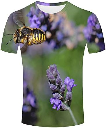 Mens T-Shirts 3D Print Flying Bumblebee Graphic Casual Short Sleeve Couple Tees Tops XXXL