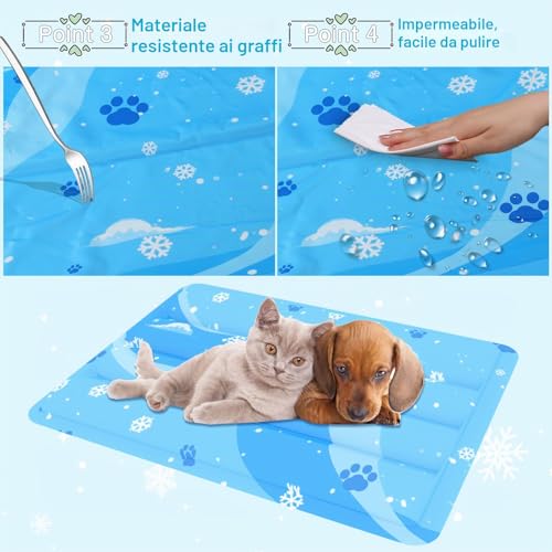 Aisuowa Cooling Mat for Dogs and Cats, Large Cooling Mat with Non-Toxic Gel, Durable and Anti-Scratch