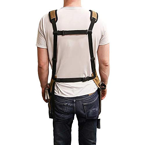 LuBanSir Waxed Canvas Apron, Heavy Duty Woodworking and Machinist Shop Apron with Tool Pockets & Hammer Loops for Men and Women