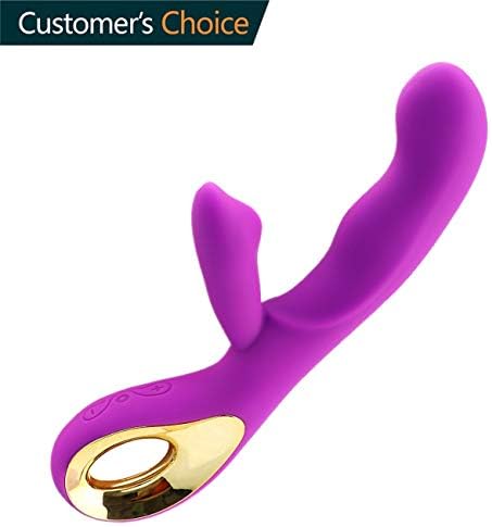 BoringBage USB-Rechargeable Thrusting Rabbit Body Msaage Toys,10 Speeds Rotating Versatility Wand for Couple (Purple)
