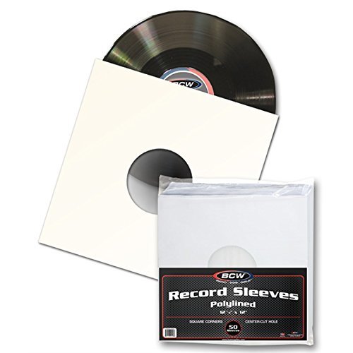 50 BCW 12" Paper & Plastic Polylined Record Inner Sleeves for LP Vinyl