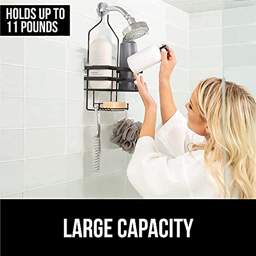Gorilla Grip AntiSwing Oversized Shower Caddy, Rust Resistant Organizer, Holds 11 lbs, Strong