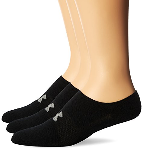 Under Armour Men's HeatGear Solo No-Show Socks (3 Pairs), Black, Large