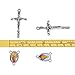 Pandahall 10sets Antique Silver Rosary Cross and Center Sets Alloy Crucifix Cross Pendants and Oval Centerpiece Catholic Picture Links for Rosary Bead Necklace Makings