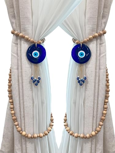 Evil Eye Curtain Tiebacks 2pcs Boho Decor Witchy Home Decor Curtain Tie Backs Evil Eye Turkish Decor Eclectic Home Decor Evil Eye Charms Spiritual Decor Living Room Decor Beaded Curtain Tiebacks at Amazon