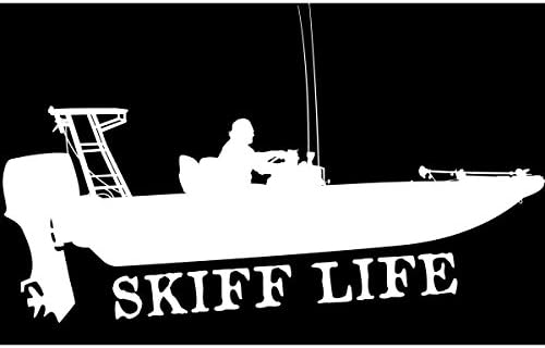Skiff Life Flats in Shore Fishing Decal Stickers