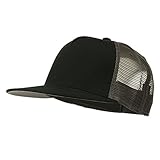 5 Panel Prostyle Trucker Caps - Black Black Charcoal