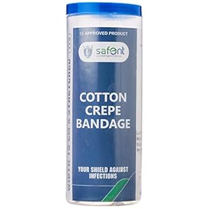 safent SAFE0048-SET-12 Cotton Crepe Bandage – 6 Inch – (15Cm*4.5M) (Set of 12) (Beige)
