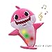 Chengbo-Baby Shark Official Singing Plush, Music Sound Baby Shark Plush Doll Soft Baby Cartoon Shark Stuffed & Plush Toys Singing English Song for Kids Gift Children Gir(Pink)