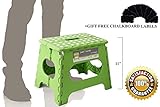 11 Inch Non Slip Folding Step Stool For Kids and Adults with Anti Slip Pads, Handle and Light Weight. Great For Kitchen, Bathroom, Office, Garden, Camping. HOLDS UP TO 300 LBS