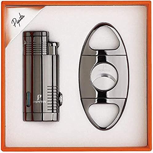 PIPITA Jet Lighter Cigar Set Windproof Torch Cigar Lighter with Punch and  Cigar Cutter Set, Refillable Cigarettes Butane Lighters (Grey) price in  Saudi Arabia | Amazon Saudi Arabia