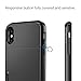SAMONPOW for iPhone X/XS Case Wallet Card Holder for iPhone 10 Case Wallet Card Holder Heavy Duty Protection Shockproof Anti Scratch Soft Rubber Bumper Cover Case for iPhone X XS 10 5.8 inch Black