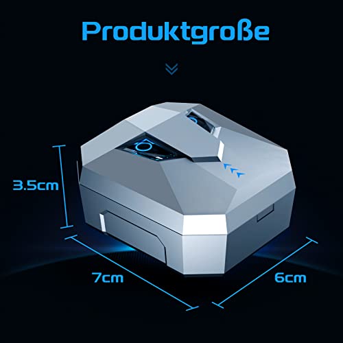 ENUOSUMA Bluetooth Kopfhörer In-Ear, Ohrhörer Kabellos mit Klarem Audio, ES22 Wireless Earbuds IPX5 5.0 Headset Noise Cancelling Headphones mit Mikrofon für Musik, Anruf, Spiel und Sport, Silber