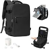 WONHOX Vacuum Seal Travel Backpack with Air Pump Compression Vacpack Waterproof Carry On Backpack for Travel Women men with Vacuum System Laptop Airlines Approved Daypack Space Saver Bags Black