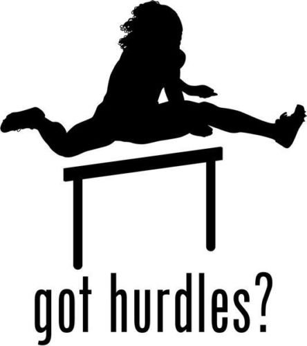 Got Hurdles Women Track Field Vinyl Graphic Car Truck Window Decor Decal Sticker - Die cut vinyl decal for windows, cars, trucks, tool boxes, laptops, MacBook - virtually any hard, smooth surface