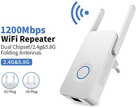 Wifi Range Extender, Powerful Dual Band 1200Mbps Wifi Extender Internet Signal Repeater Wireless 2.4Ghz Repeater 2.4Ghz Wifi Range Antenna Extender