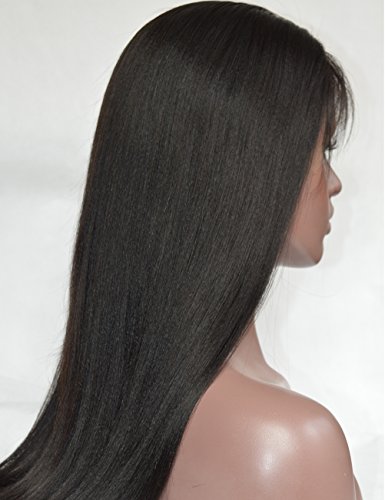Chantiche Best Yaki Straight Human Hair Wigs for Black Women Glueless Brazilan Human Lace Front Wigs with Baby Hair 130 Density 14inches Natural Color
