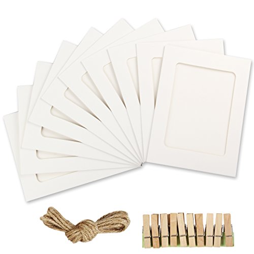 Yilove Cardboard Paper Picture Frames 5x7 Inch DIY Photo Frame with Clips and