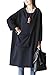 Mordenmiss Women's 2017 New Loose Long Top Cotton Hoodies Dress With Front Big Pocket Style 1 L Black