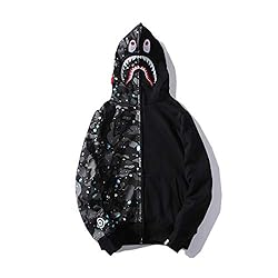 EXXE&OYYO Men's Shark Hoodie,Cotton Material Shark