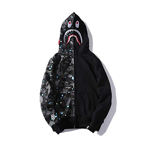 EXXE&OYYO Men's Shark Hoodie,Cotton Material Shark