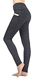 Neonysweets Womens Workout Legging With Pocket Running Yoga Pants Grey L