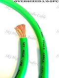 5 ft OFC 1/0 Gauge Oversized GREEN Power Ground Wire Sky High Car Audio