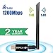 SUPOLA USB Wifi Adapter 1200Mbps Wifi Dongle with 5dBi Antenna Wifi Adapter for PC Desktop Laptop, USB3.0 Dual Band 2.4GHz/5GHz 802.11ac/b/g/n, Support Windows 10/8/8.1/7/Vista/XP, Mac OS X 10.5-10.13