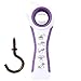 Premium All-in-one Multi-function Stainless Steel Blade Personalized Jar Opener with Cup Hooks for Various of Kitchen Cans, Bottles, Wine, Beer and Soda Pops(Purple)