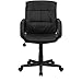 Flash Furniture Rider Mid-Back Black LeatherSoft Swivel Task Office Chair with Arms