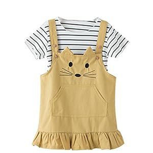 ARAUS-Bébé kledingset, 2 stuks, T-shirt + jurk, baby, meisjes, kat, jurk, lange mouwen, 1 – 7 jaar