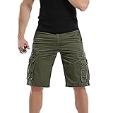vermers Men's Cargo Shorts Casual Pure Color